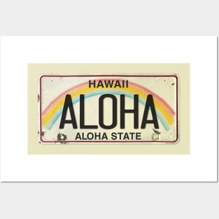 Aloha Vintage Hawaii License Plate Posters and Art